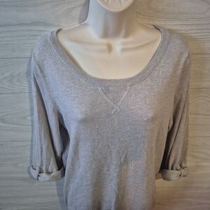 Old Navy Knit Top Women's Size Large Gray with Neon Speckled Confetti Flecks